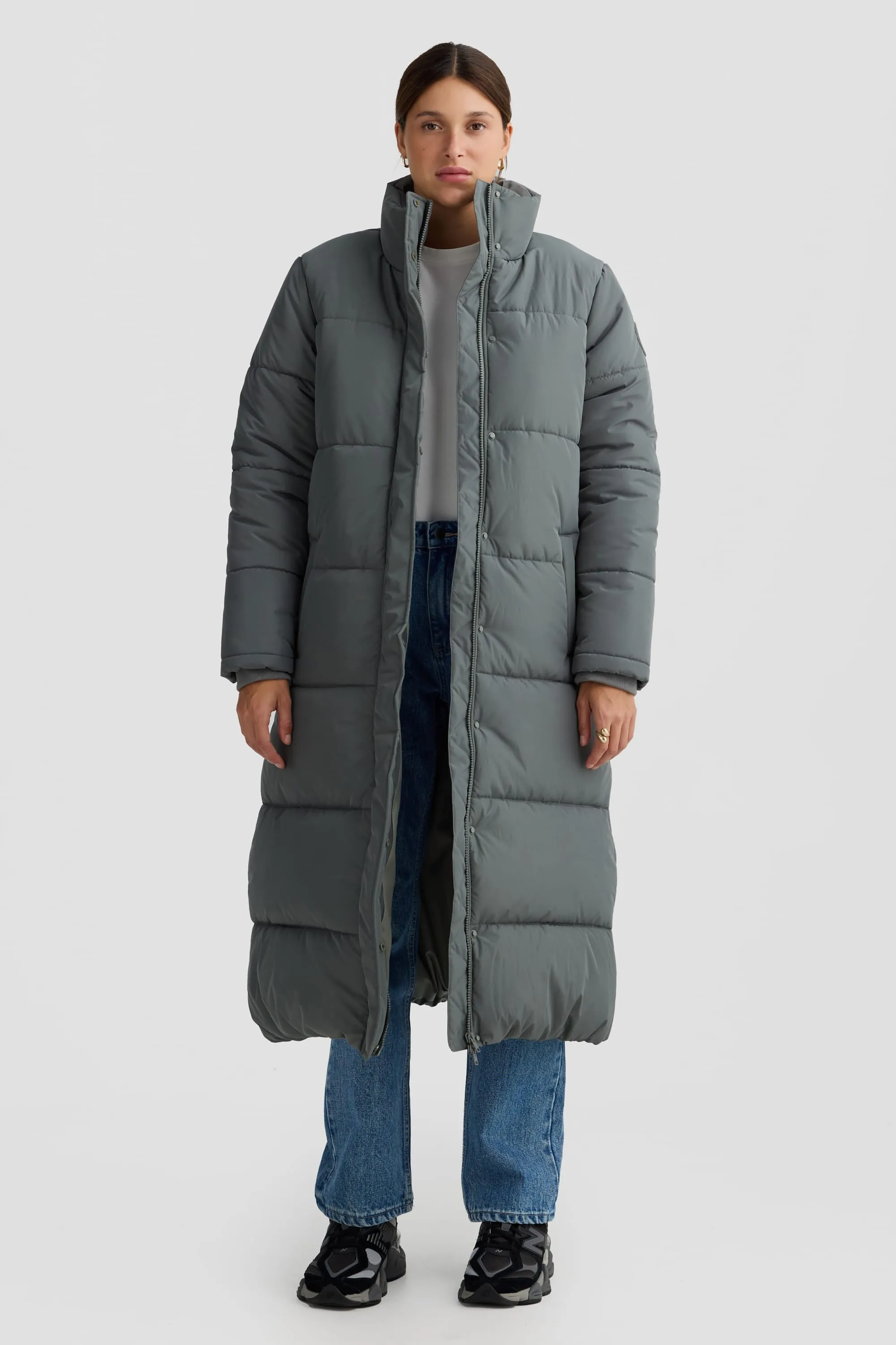 Monty Longline Puffer Jacket Eucalyptus