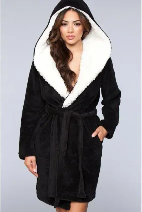 Plush Fleece Hooded Robe