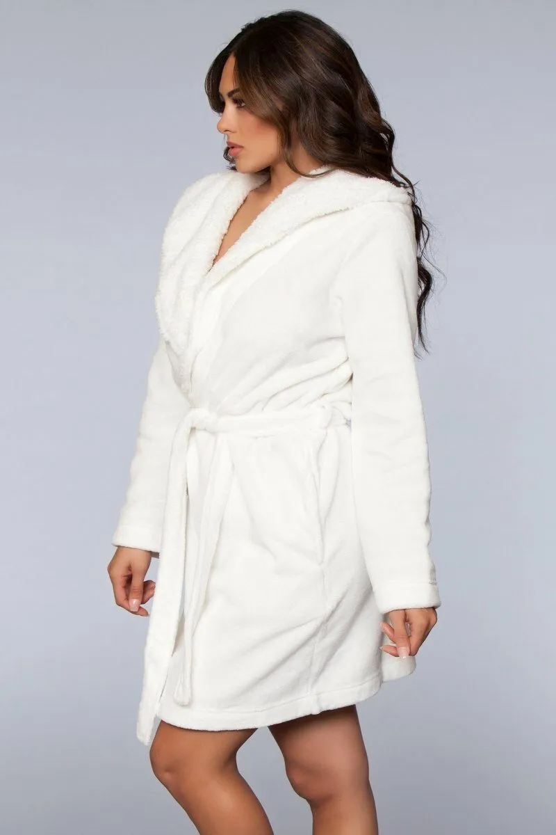 Plush Fleece Hooded Robe