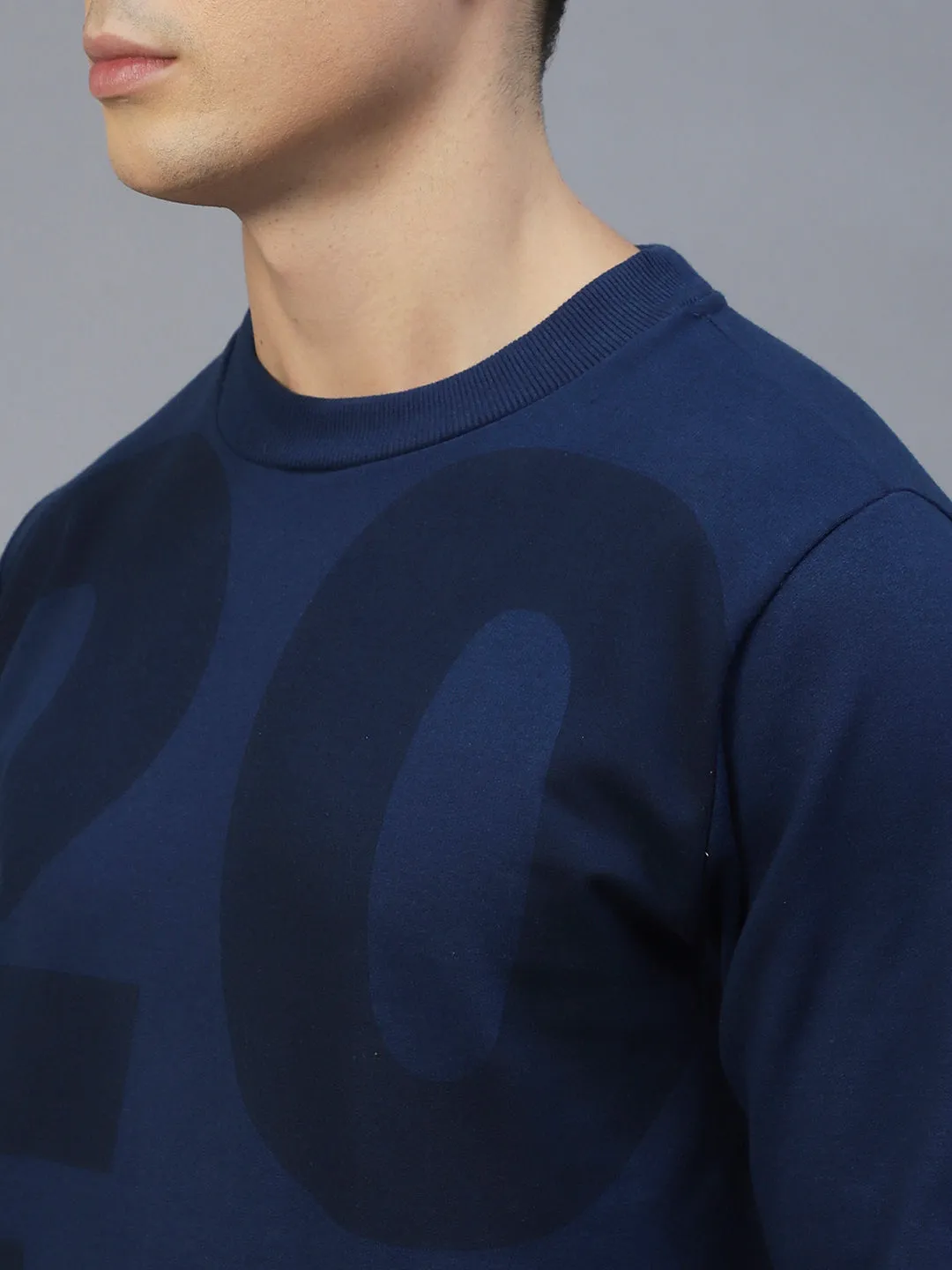 Printed Round Neck Fleece Sweatshirt