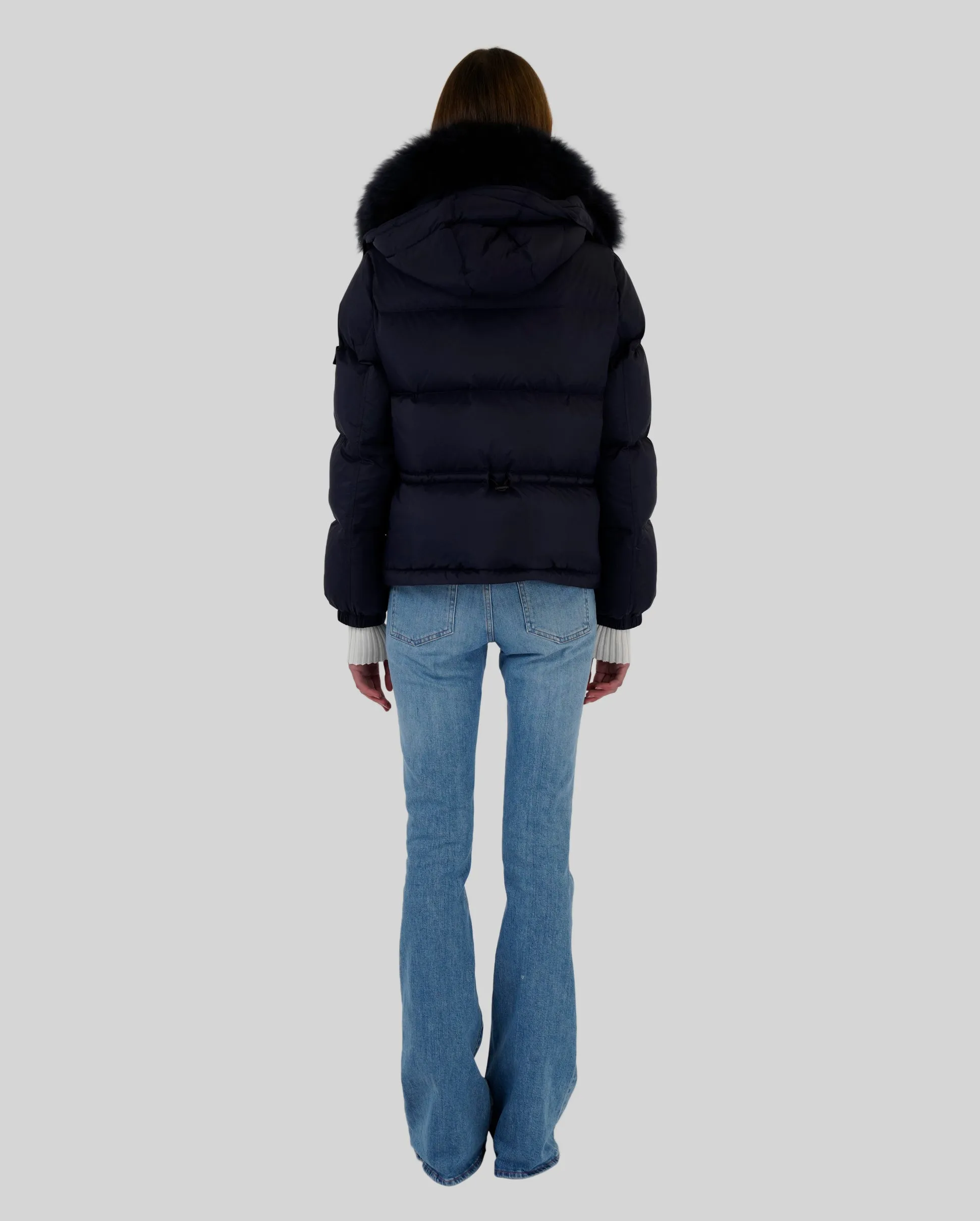 PUFFER JACKET LAMB COLLAR / NAVY