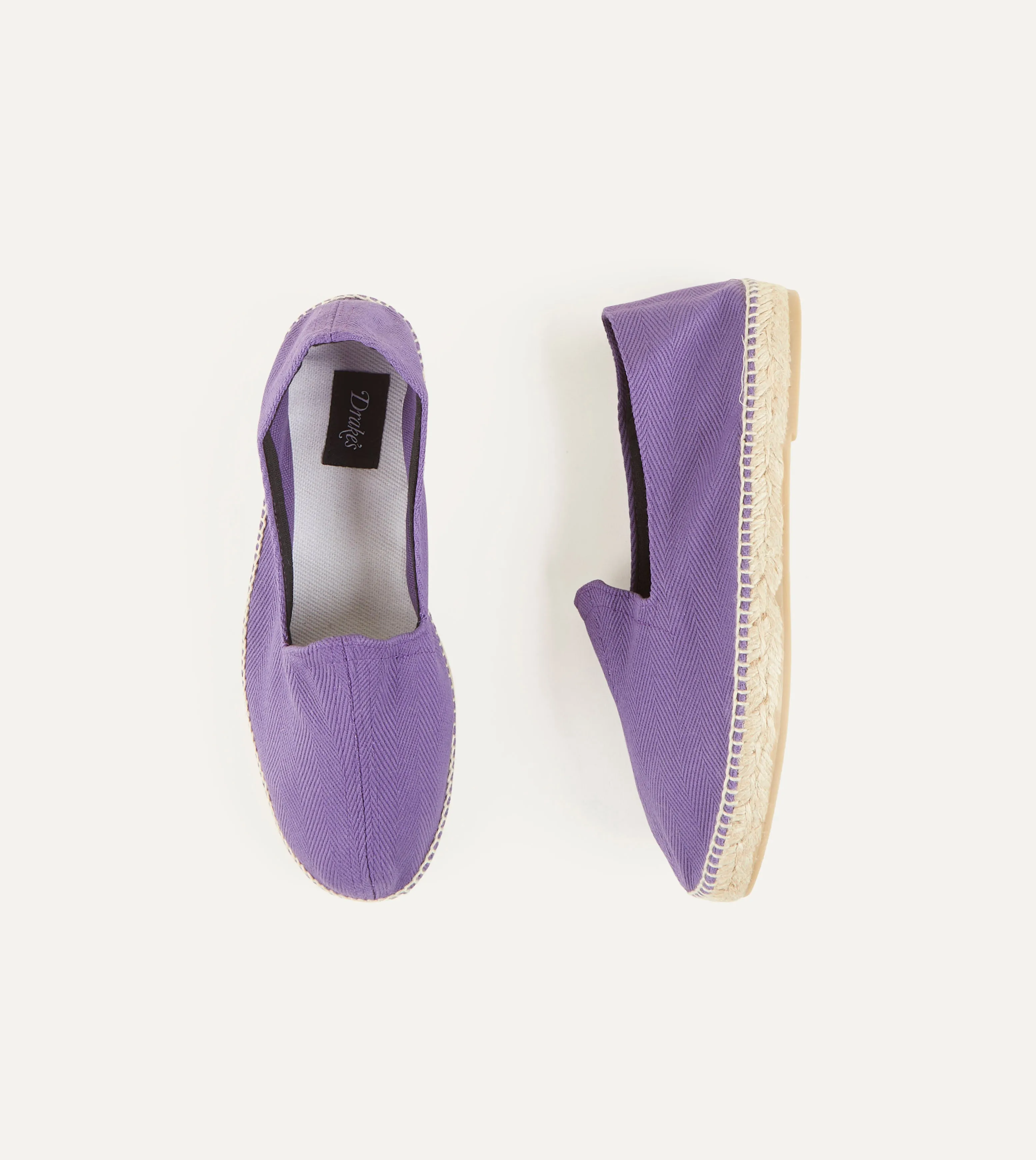 Purple Herringbone Cotton Espadrilles