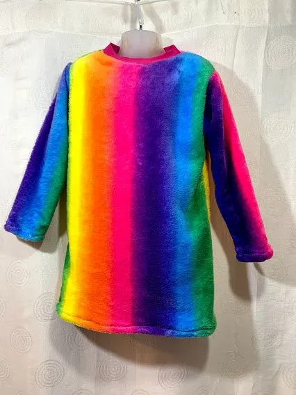 rainbow fleece dress,