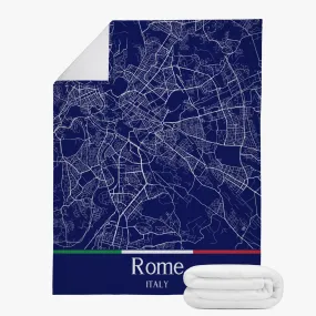 Rome City Map Fleece Blanket