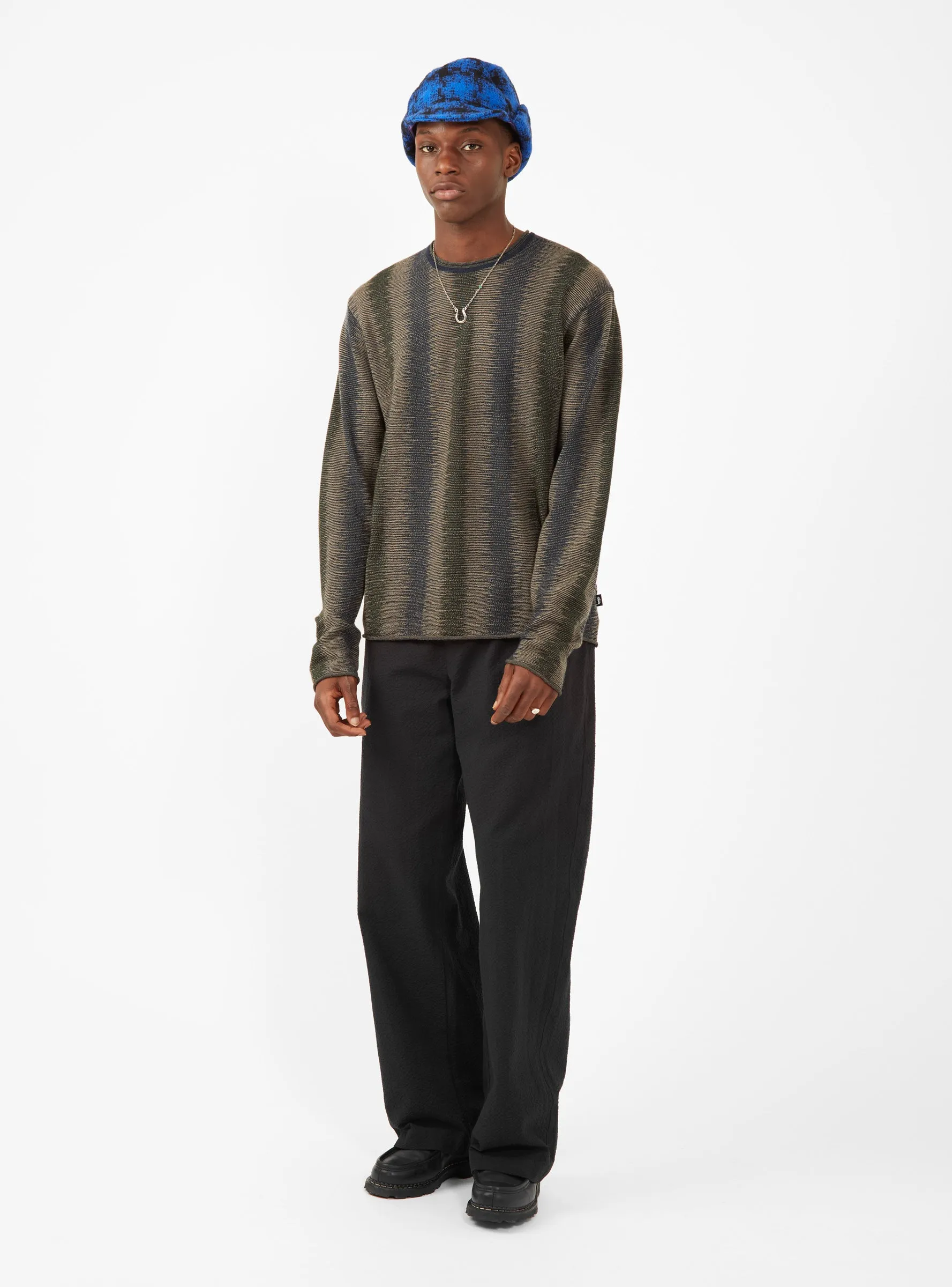 Olive Shadow Stripe Sweater - Enhanced Title