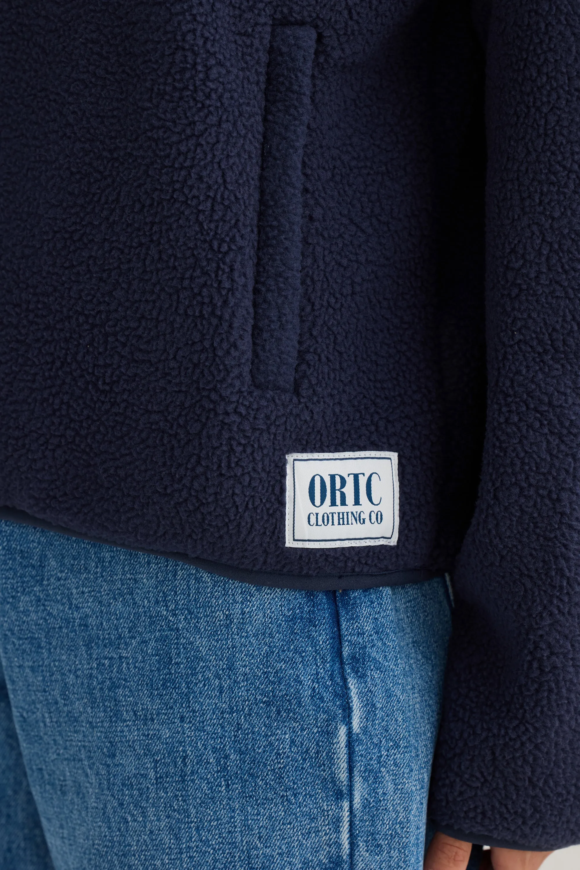 Sherpa Fleece Quarter Zip Navy