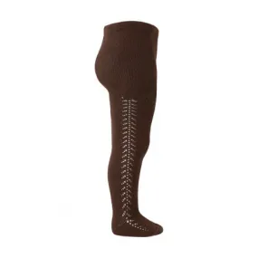 Side openwork warm tights BROWN