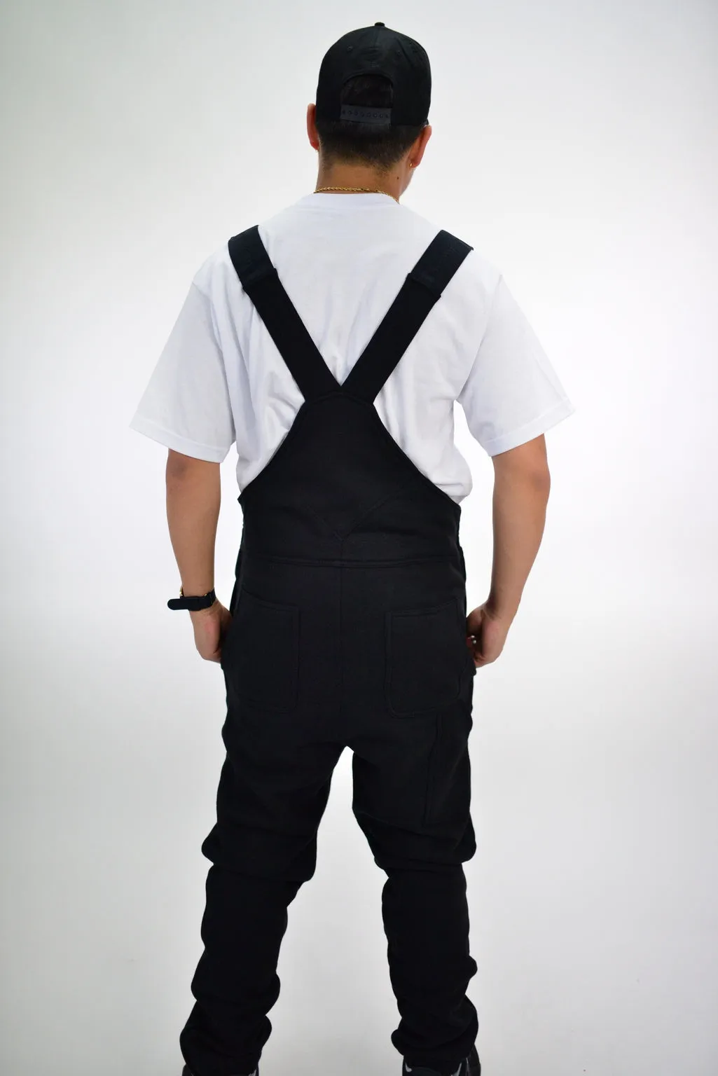 Black Super Fleece 3.0 Overalls - Enhanced