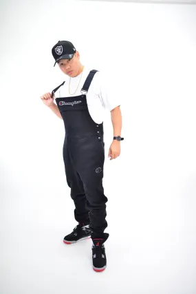 Black Super Fleece 3.0 Overalls - Enhanced