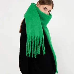 Warm Mohair Winter Scarf - Green