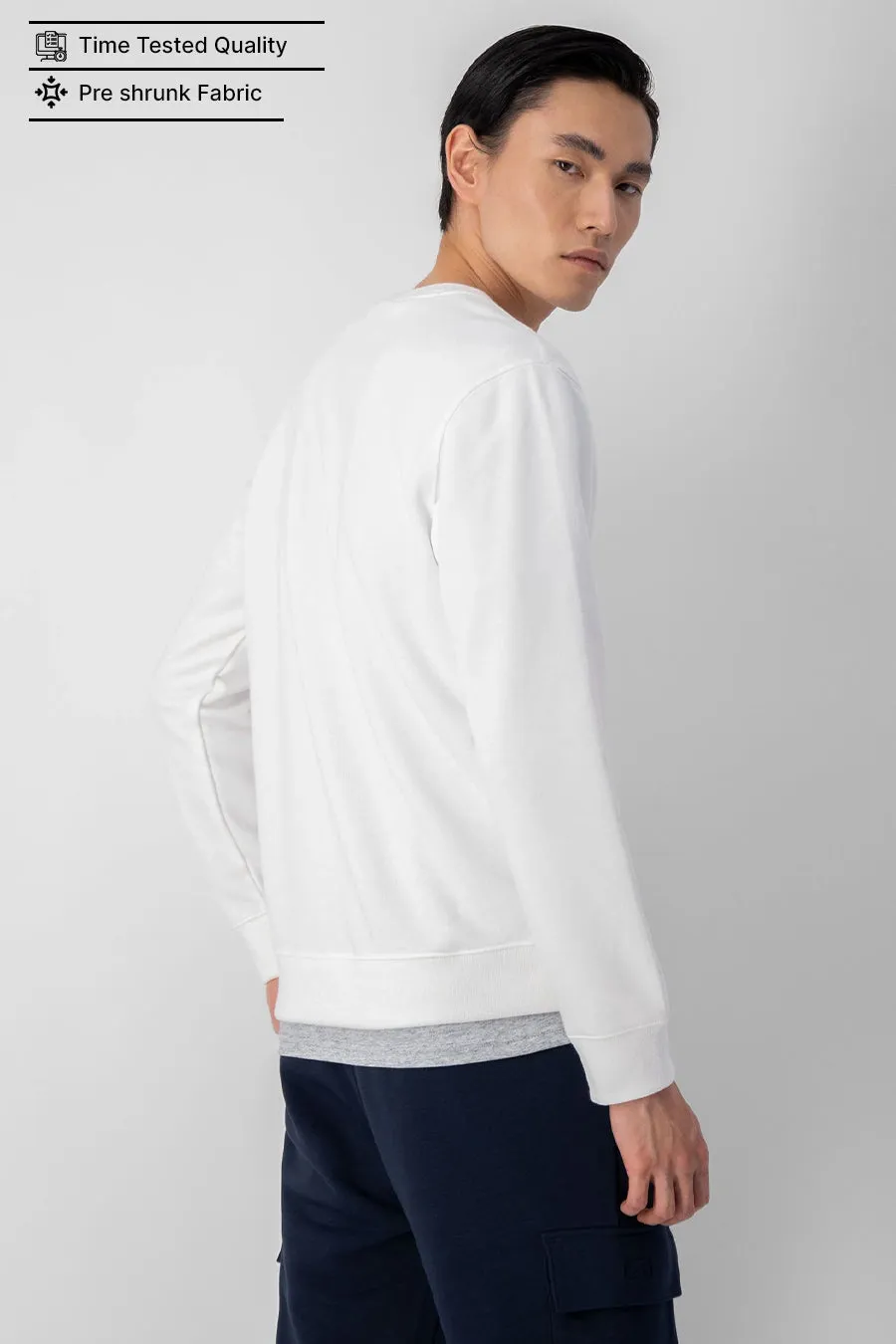 Soft White Fleece Sweatshirt