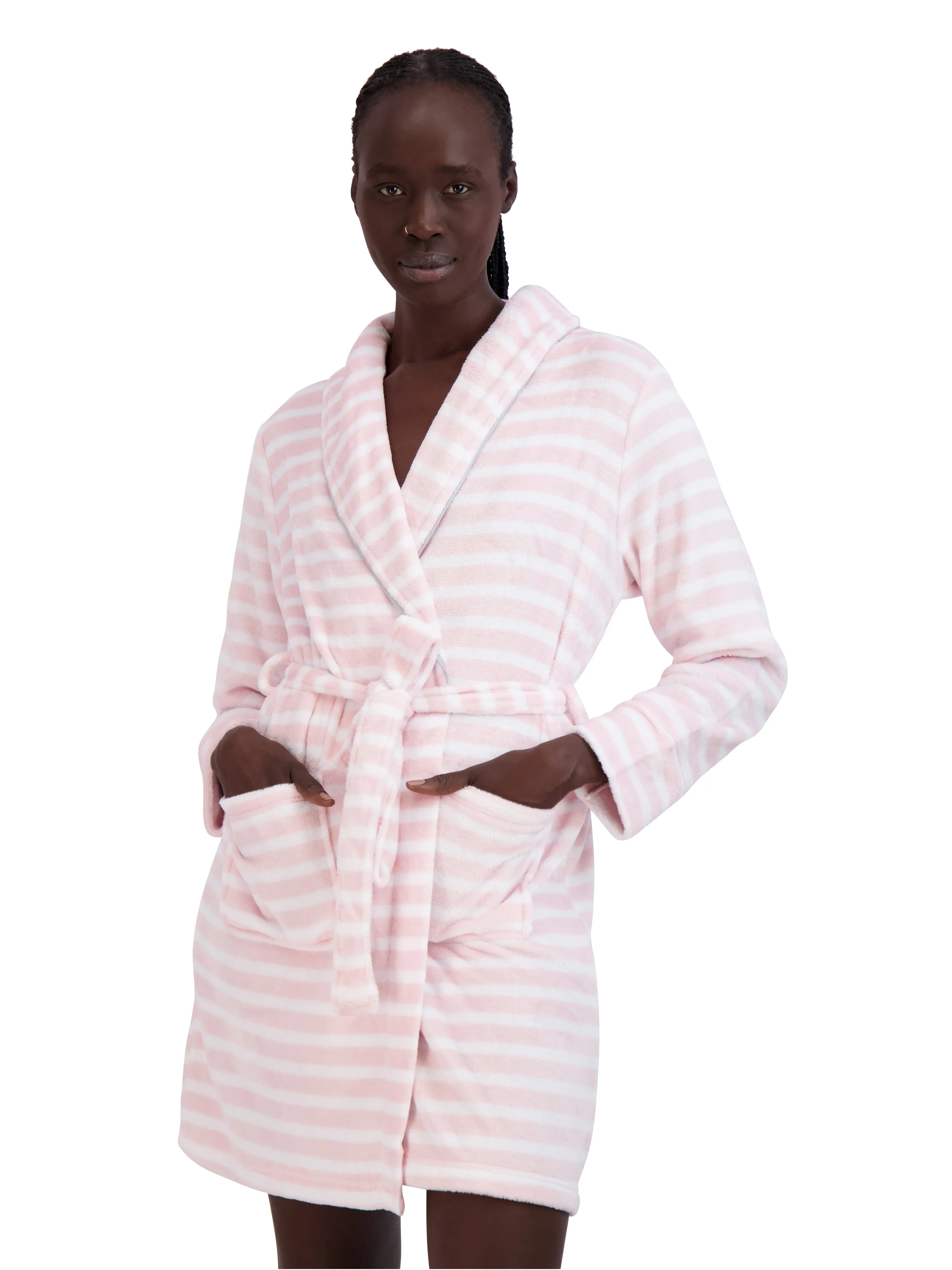 Women's Striped Fleece "LOVE" Robe