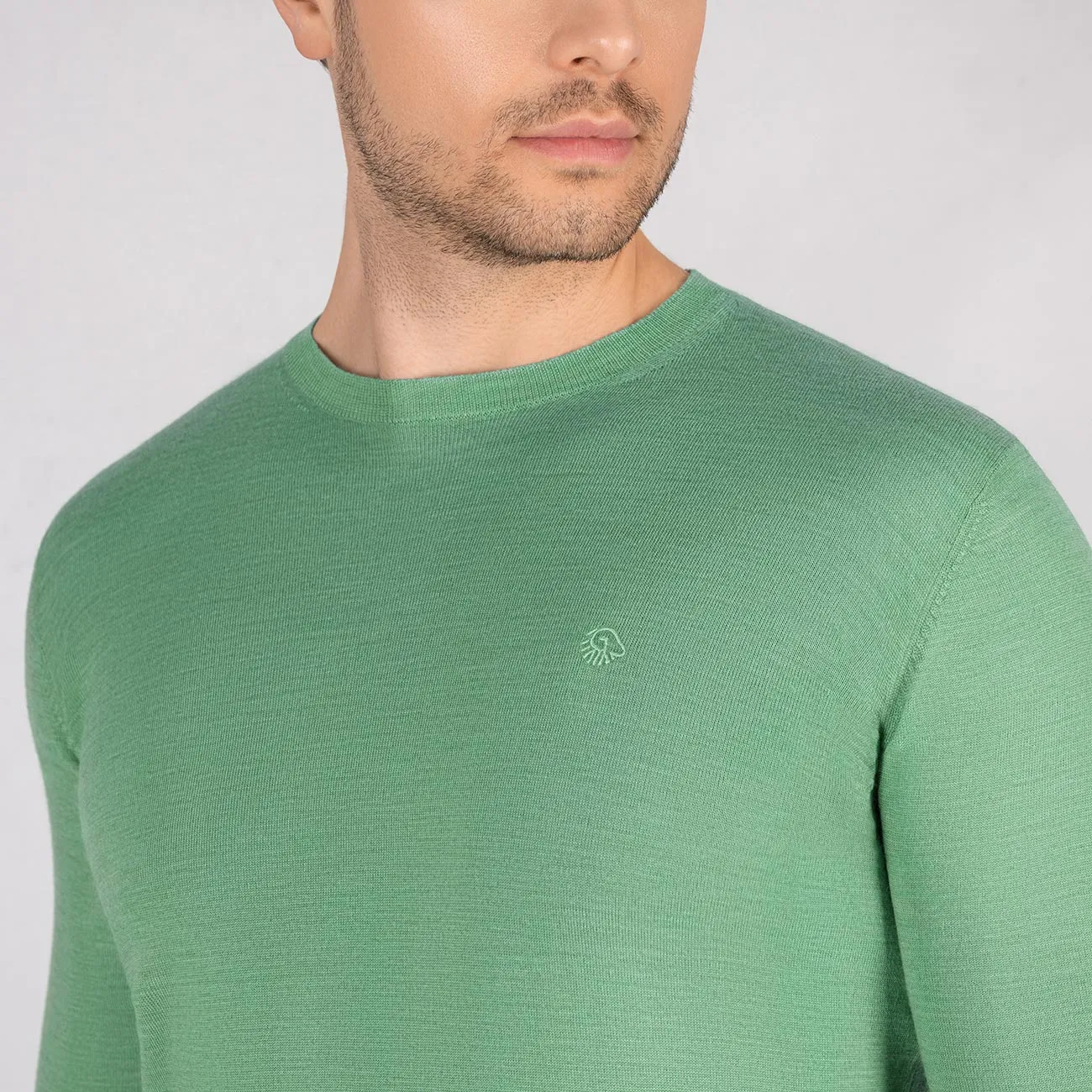 Wool Pullover Light Round Neck Men